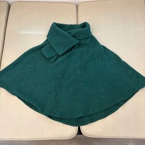 Blarney Woollen Mills Teal Green Wool Blend Cape Made in Ireland One Size